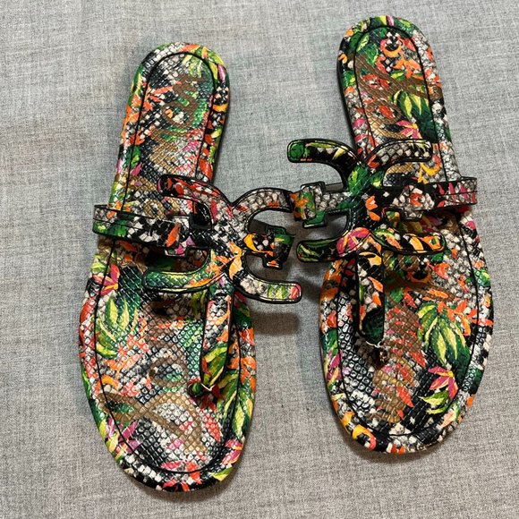 SAM EDELMAN Carter Floral Thong Flip Flop Sandals Size 9 - Picture 5 of 7